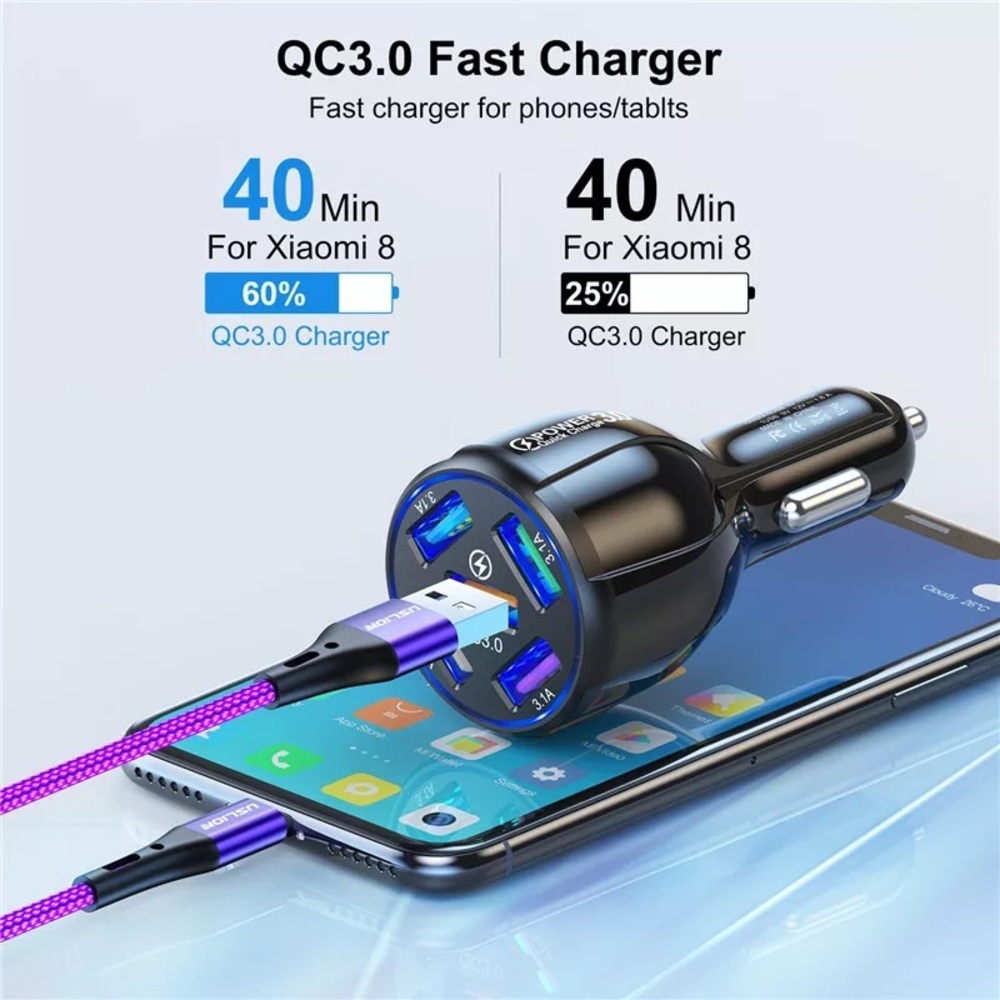 5 Port Fast Car USB Charger - Picture 5 of 6